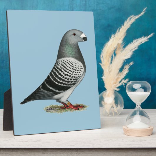 レーサーブルーピジ市松模様にョンを表示 フォトプラーク (側面)