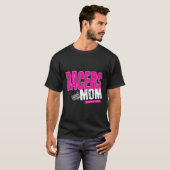 レーサーママ市松模様にフラグのママのレース Tシャツ (正面フル)