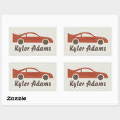 レーサー名ラベル 長方形シール (シート)