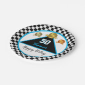 レーサー誕生日プレート，ドライバー，車，メダル ペーパープレート (アングル)