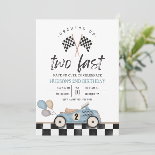 レーサー誕生日招待状第2誕生日車2n 招待状 (スタンド正面)