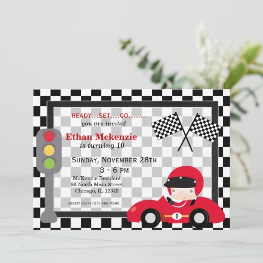 レーサー誕生日 招待状 (スタンド正面)