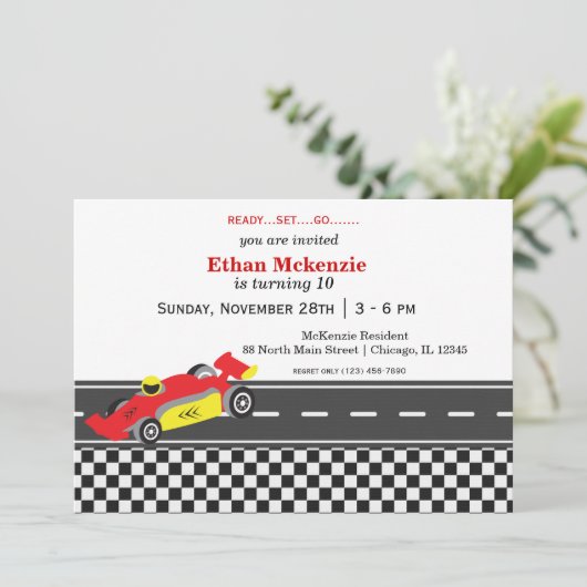 レーサー誕生日 招待状 (スタンド正面)