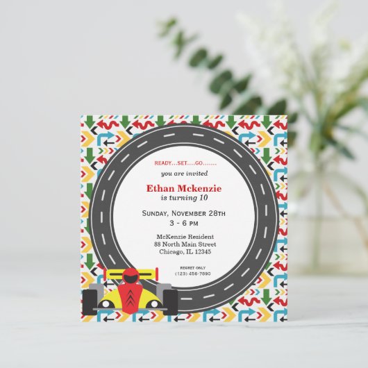 レーサー誕生日 招待状 (スタンド正面)