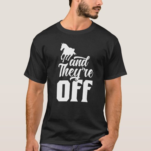レーサー馬レーシング・レースから外れた Tシャツ (正面)