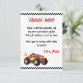 レーサー・ボーイズ・ステーター向けレーシング・レッド・モンスター・トラック サンキューカード (スタンド正面)