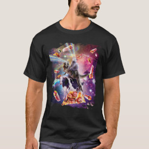レーザアイ宇宙キャットオン恐竜のカウレインボーTシール Tシャツ