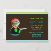 レーザカラフルラベル子供の誕生日パーティの招待状 招待状 (裏面)