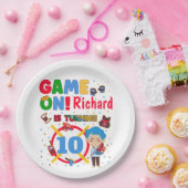 レーザラベルゲーム誕生日少年パーティー ペーパープレート (パーティー)