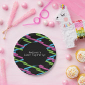 レーザラベルネオンビームグローパーティーおもしろいガールズ誕生日 ペーパープレート (パーティー)