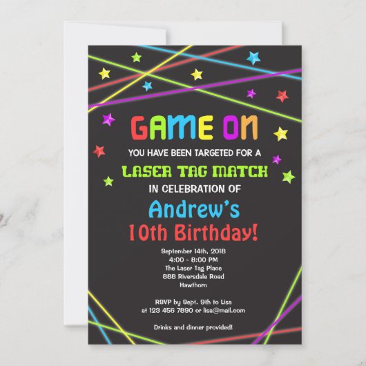 レーザラベル誕生日招待状、レーザラベル招待状 招待状 (正面)