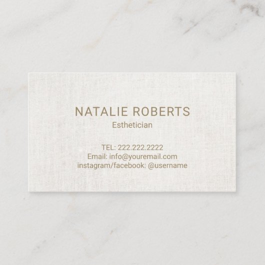 レーザーおよび美しいエステティシャンエレガント金ゴールドスクリプト 名刺 (裏面)