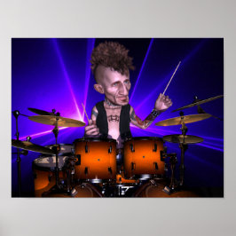 レーザーとドラミングのポスター ポスター