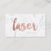 レーザーのモダンのばら色の金ゴールドのタイポグラフィの大理石 名刺 (正面)