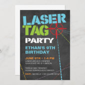 レーザーのラベルのバースデーパーティ招待状 招待状 (正面/裏面)