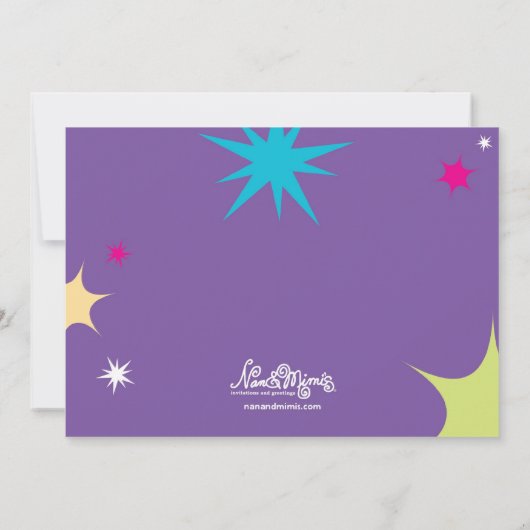 レーザーのラベルのバースデーパーティ招待状 招待状 (裏面)