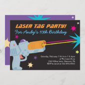 レーザーのラベルのバースデーパーティ招待状 招待状 (正面/裏面)