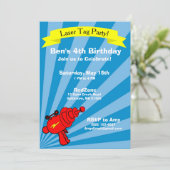 レーザーのラベルの誕生日のパーティの招待状 招待状 (スタンド正面)
