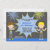 レーザーのラベルの誕生日のパーティの招待状 招待状 (正面)