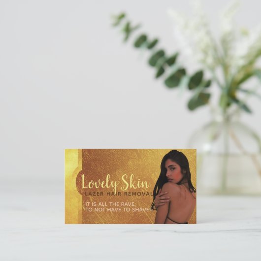 レーザーの毛の取り外しのスローガンの名刺 名刺 (スタンド正面)