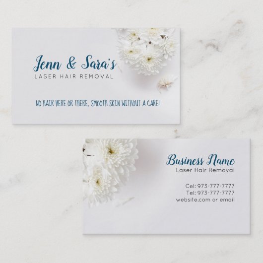 レーザーの毛の取り外しのスローガンの名刺 名刺 (正面/裏面)