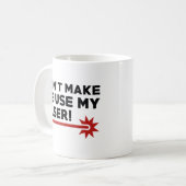 レーザーを使わせない コーヒーマグカップ (正面左)