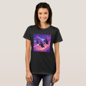 レーザーを撃つ空飛ぶ猫 Tシャツ (正面フル)