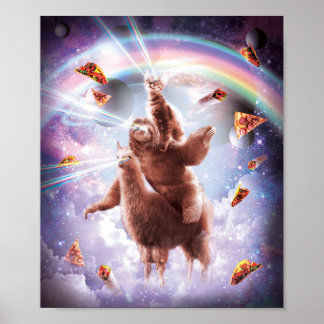 レーザーアイズ宇宙キャットライディングスロース, Llama - Rainbow ポスター