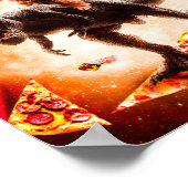 レーザーアイ宇宙猫乗用犬および恐竜 ポスター (角)