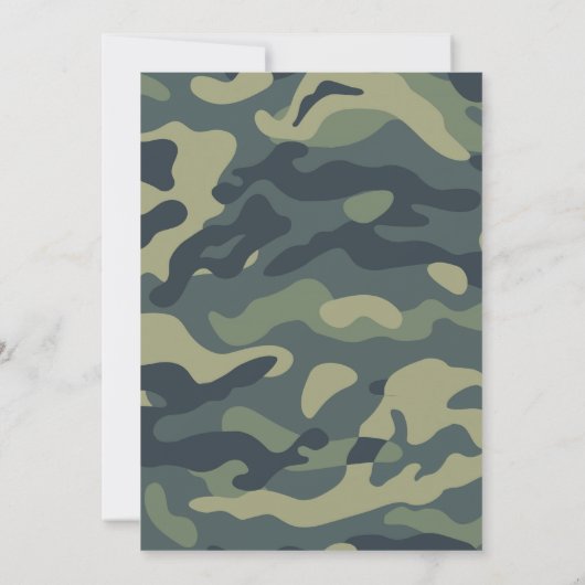 レーザーアーミーパーティの招待状カモフラージペイントボール 招待状 (裏面)