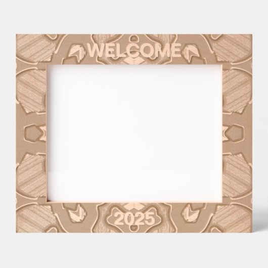 レーザーエッチング写真フレーム「WELCOME 2025」 レーザー彫刻フレーム (正面)