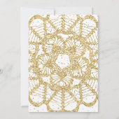 レーザーカット招待状のようなゴールドグリッターかぎ針編みデザイン 招待状 (裏面)