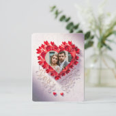 レーザーカット赤紙ハート保存日付招待状 招待状 (スタンド正面)