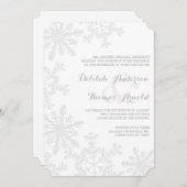レーザーカット雪エレガント雪冬婚式招待状 招待状 (正面/裏面)
