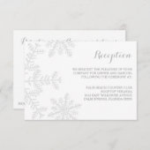 レーザーカット スノーフレーク エレガントな冬の披露宴 エンクロージャーカード (正面/裏面)