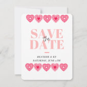 レーザーカット 赤い紙のハート Save the Date 招待状 (裏面)