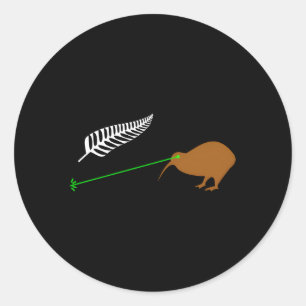レーザーキウイ国旗 – New Zealand 人気がある Choice ラウンドシール