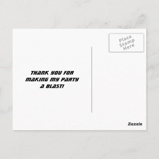 レーザータグ誕生日パーティー感謝メッセージ ポストカード (裏面)
