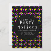 レーザータグ ネオン グロー イン ザ ダーク コンフェッティ 男女兼用 招待状 (正面)