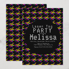 レーザータグ ネオン グロー イン ザ ダーク コンフェッティ 男女兼用 招待状