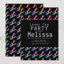 レーザータグ ネオン 暗闇で光る ライト パーティー ガール 招待状