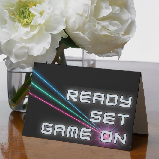 レーザータグ ネオン 誕生日パーティー サンキューカード