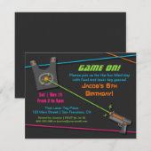 レーザータグ バースデーパーティー ゲームオン！ 招待状 (正面/裏面)