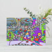 レーザータグ 誕生日パーティー招待状 招待状 (スタンド正面)