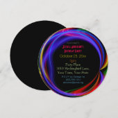 レーザーネオンライトの誕生日 招待状 (正面/裏面)