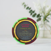 レーザーネオンライト誕生日 招待状 (スタンド正面)