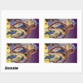 レーザービームの目を持つヴィンテージサイエンスフィクションロボット 長方形シール (シート)