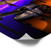 レーザーポスターによるドラム演奏 ポスター (角)