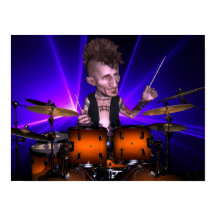 レーザーポスターによるドラム演奏