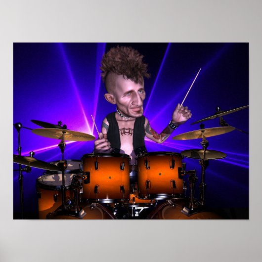 レーザーポスターによるドラム演奏 ポスター (正面)